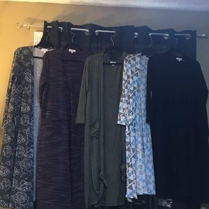 Lot of five Lularoe medium duster cardigans